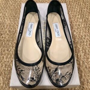 Jimmy Choo Black Lace Flats- Never Worn